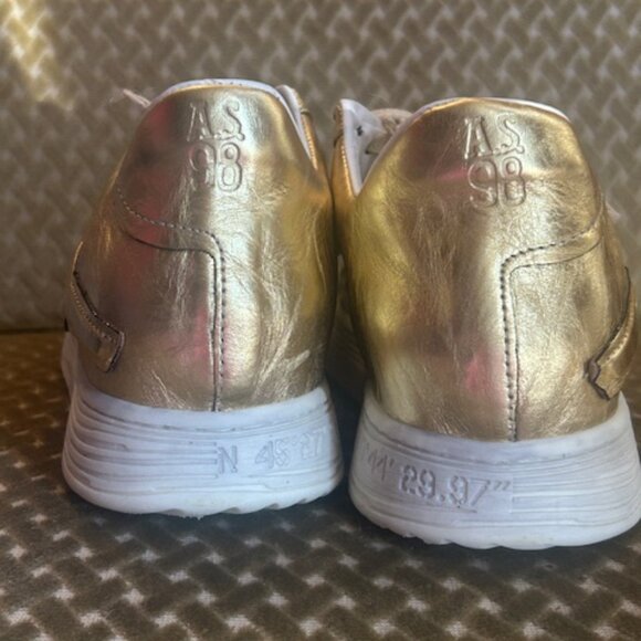 Free People AS98 Lucky Strike Metallic Gold Cushioned Leather Sneakers NEW 8.5 - Picture 12 of 16